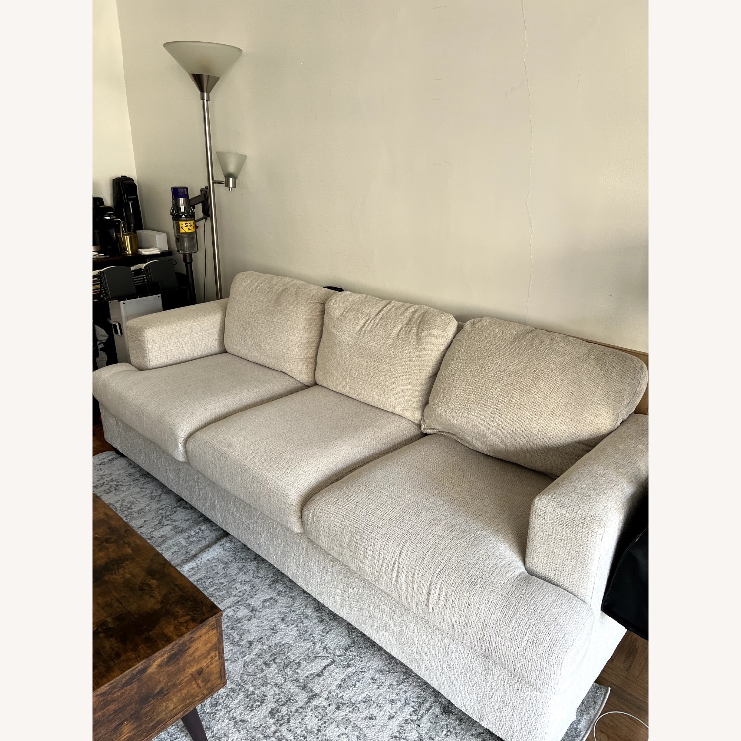 VanAcc Beige Chenille Sofa - image-1