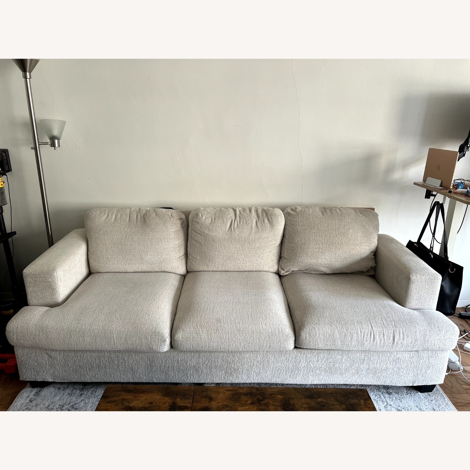 VanAcc Beige Chenille Sofa - image-2
