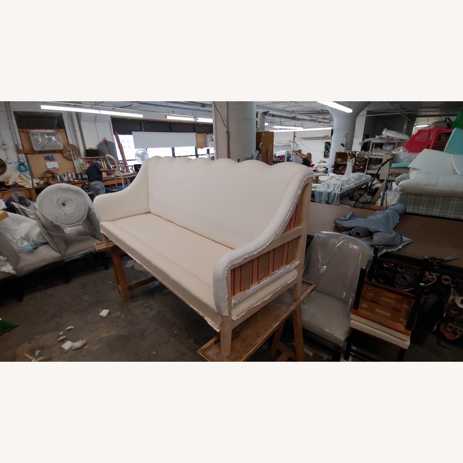 Taylor Made Custom Scalloped Settee Sofa - image-4