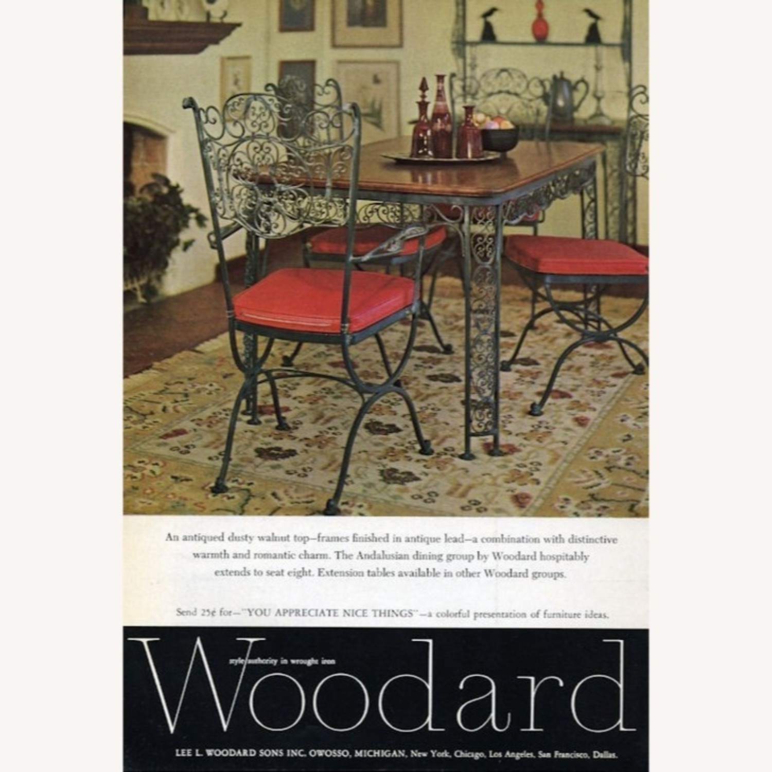 Vintage Woodard Wrought Iron Dining Set Glass - image-4