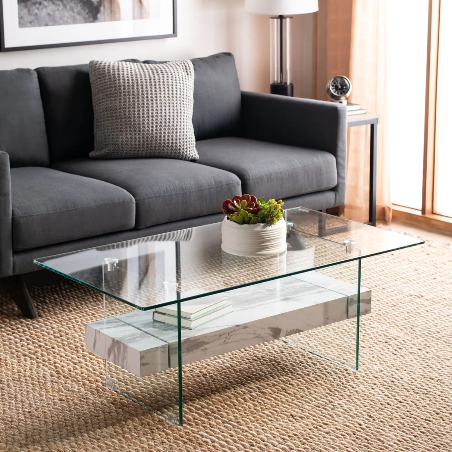 Safavieh Kayley Glass Modern Coffee Table - image-5