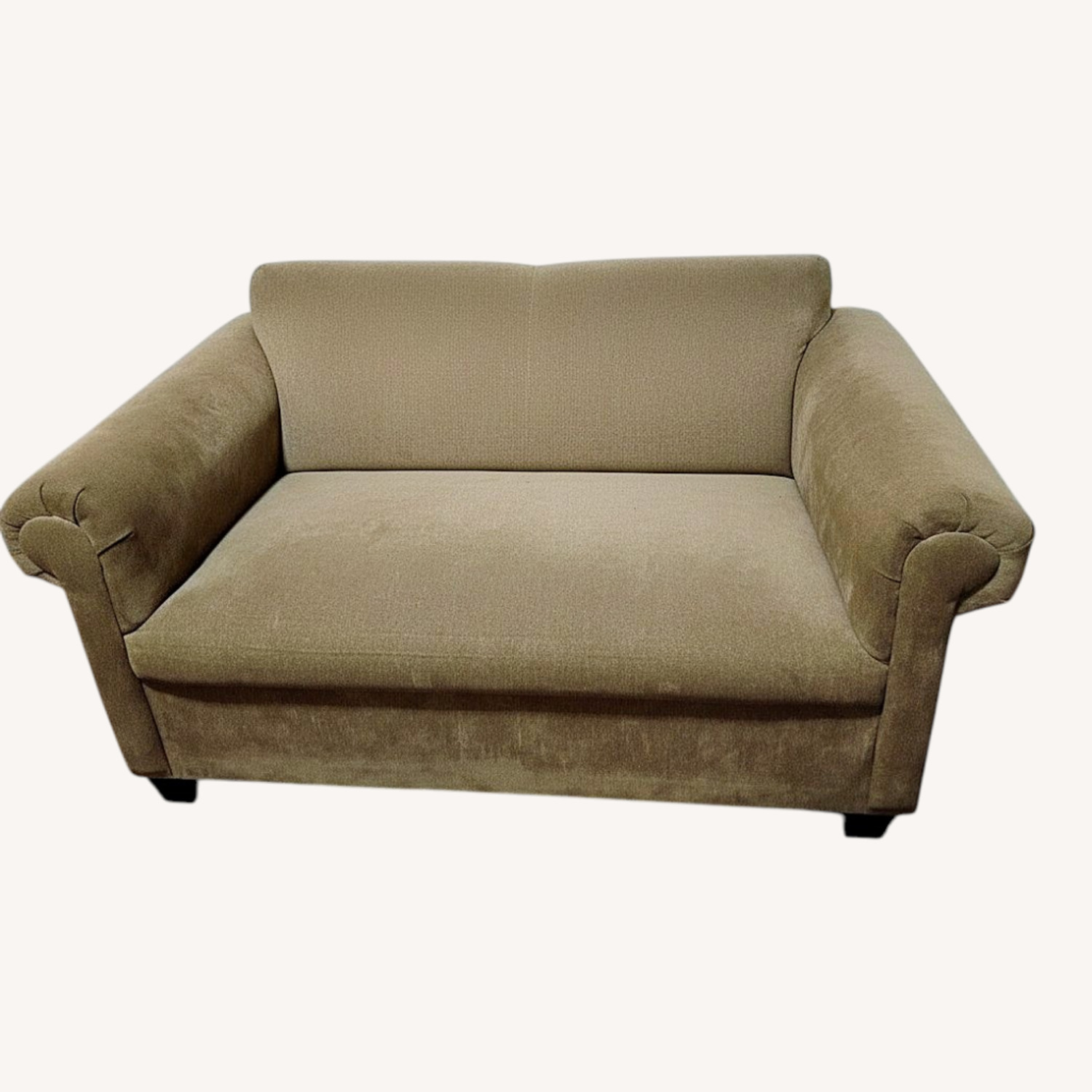 Light Brown Fabric Loveseat - image-0