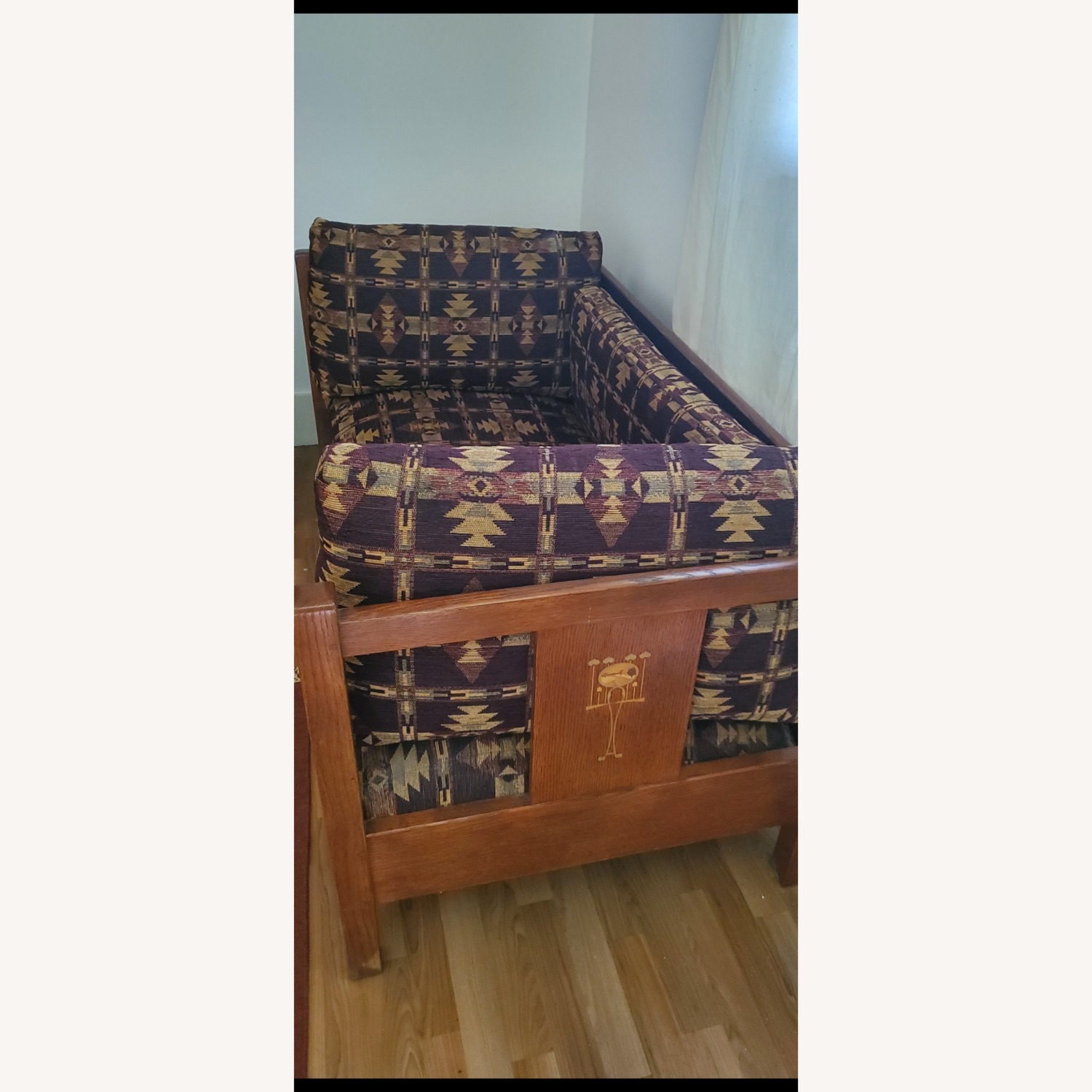 Arts and Crafts Purple Love Seat - image-3