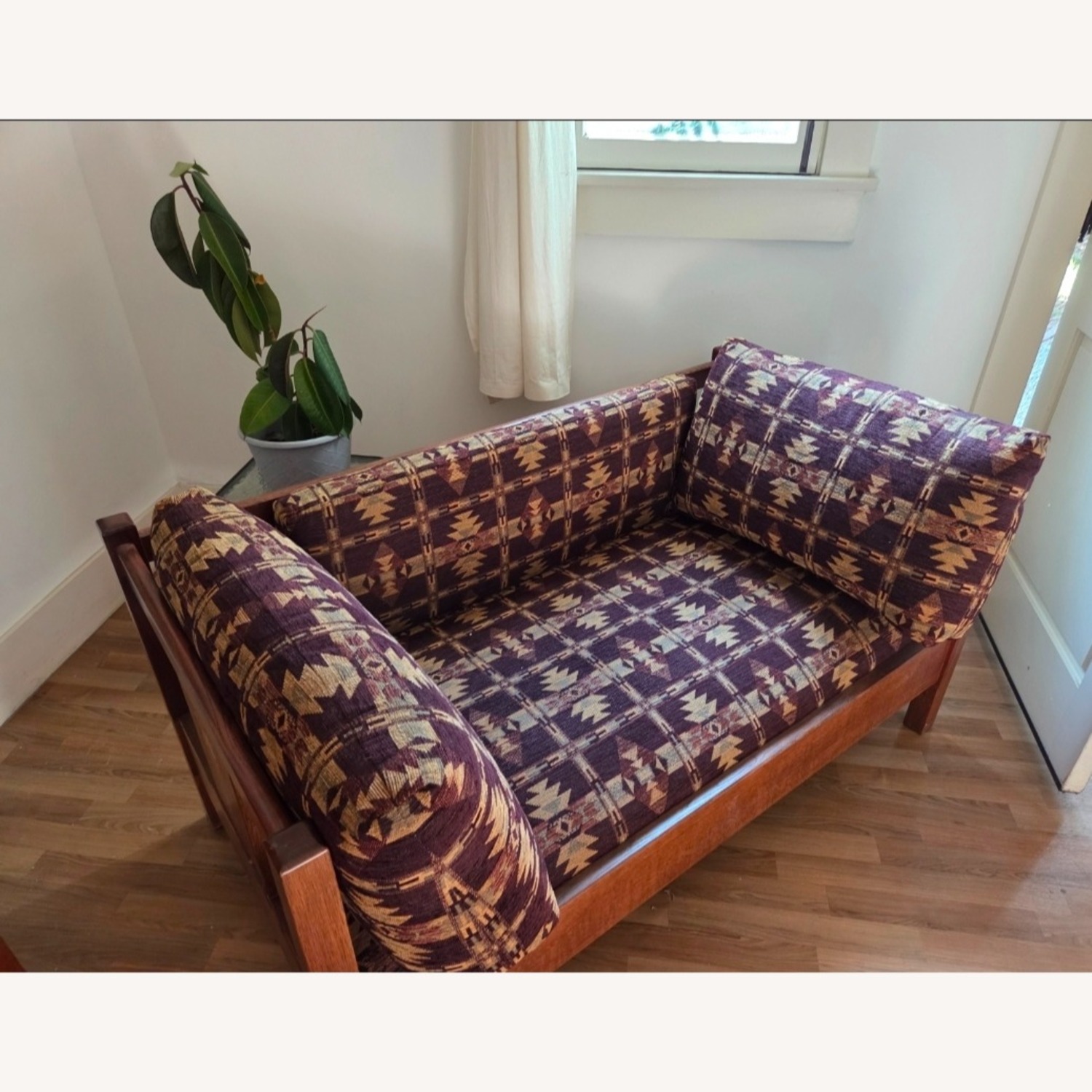 Arts and Crafts Purple Love Seat - image-2