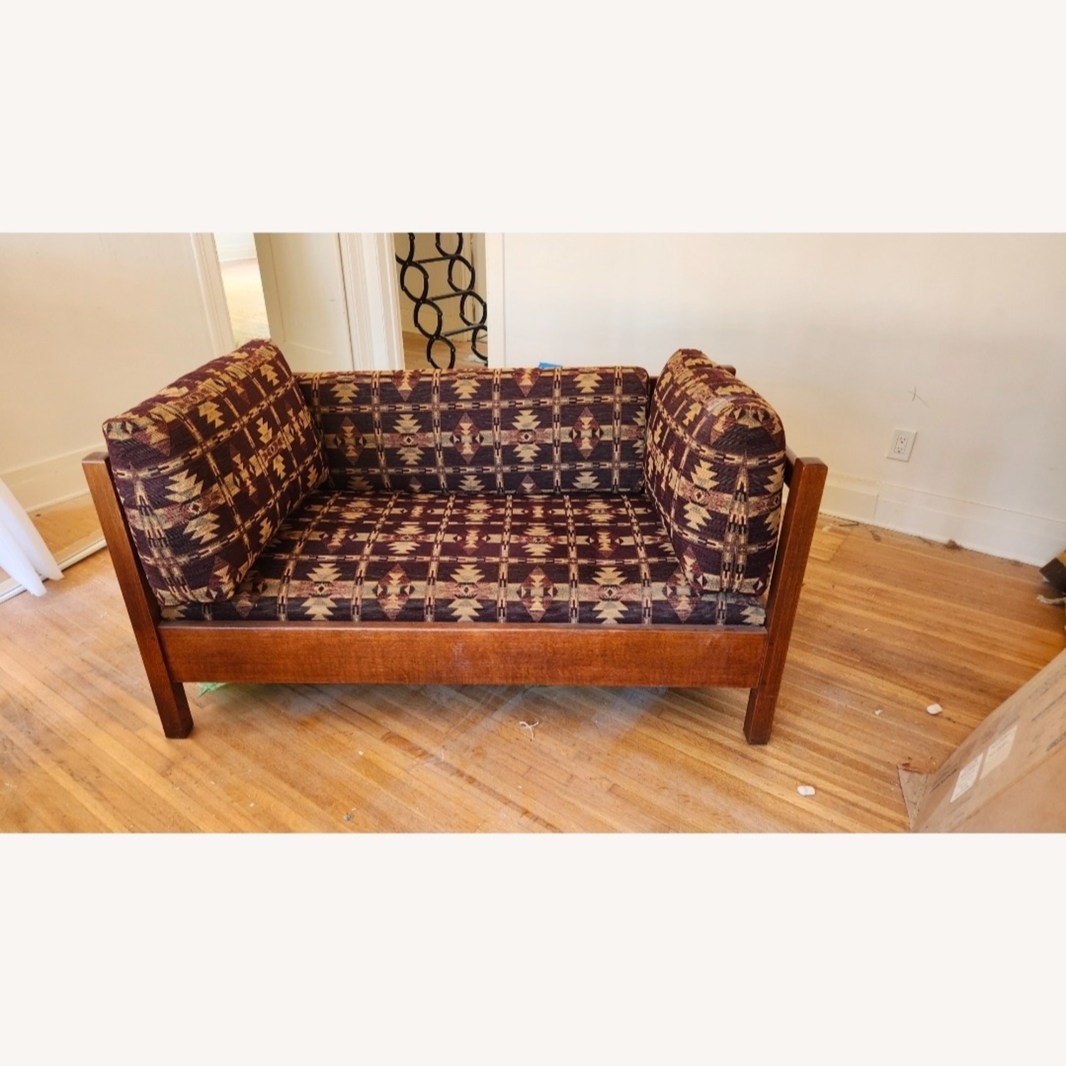 Arts and Crafts Purple Love Seat - image-1