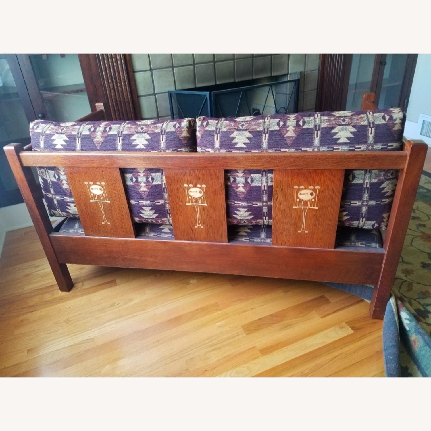 Arts and Crafts Purple Love Seat - image-4
