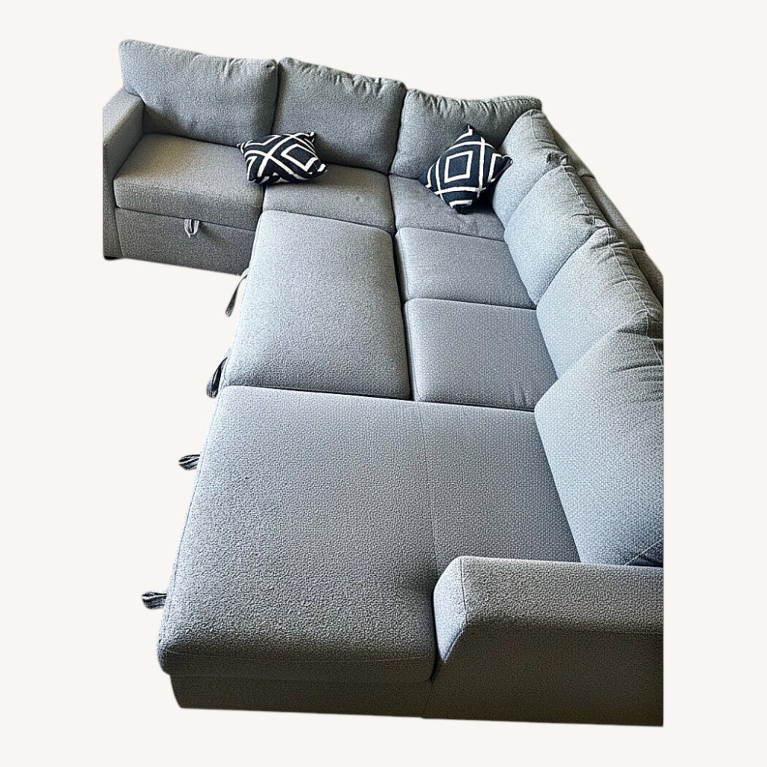 West Llnden Grey White 3-Sectional Sofa - image-0