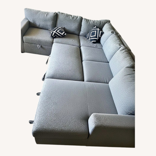 Used West Llnden Grey White 3-Sectional Sofa for sale on AptDeco