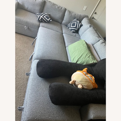 Used West Llnden Grey White 3-Sectional Sofa for sale on AptDeco