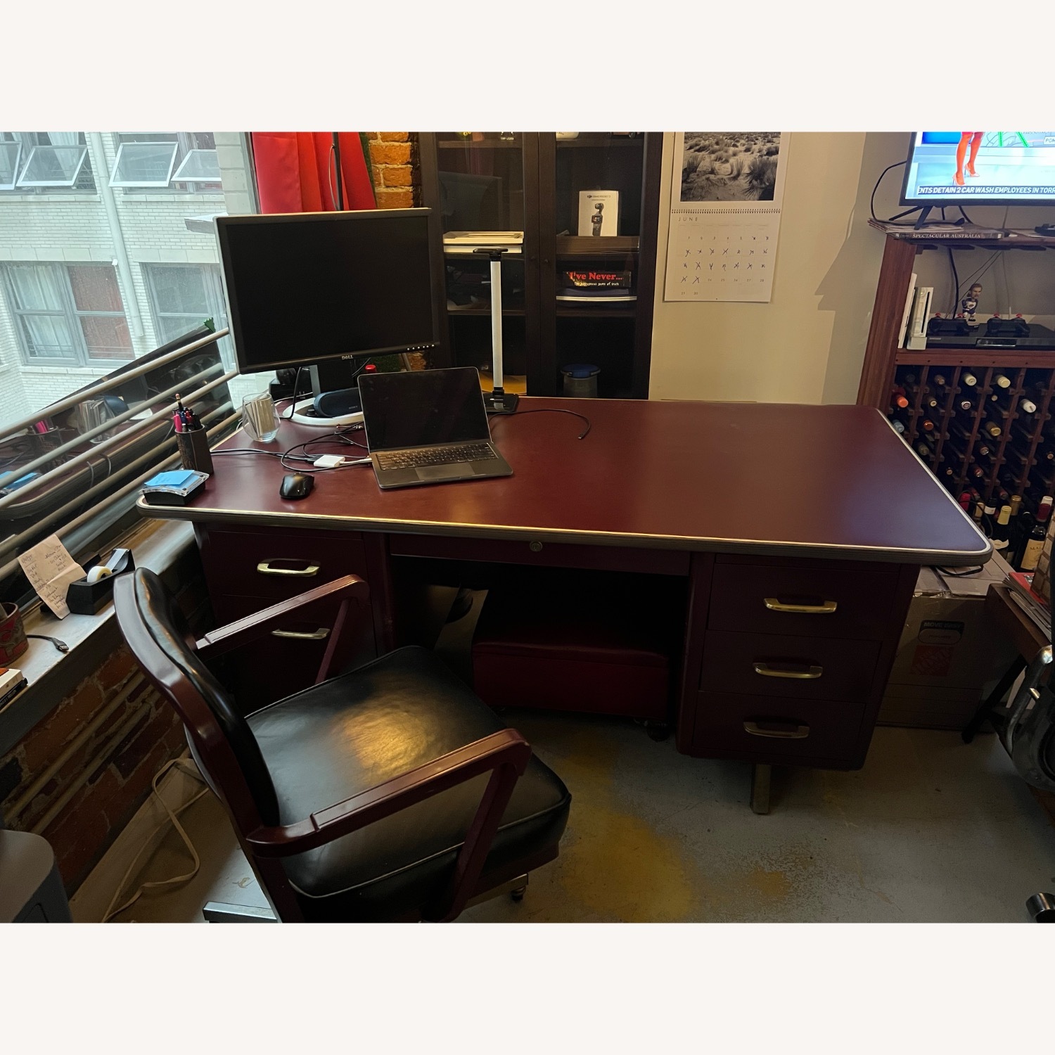 Burgundy General's Fireproofing Tanker Desk Set - image-5
