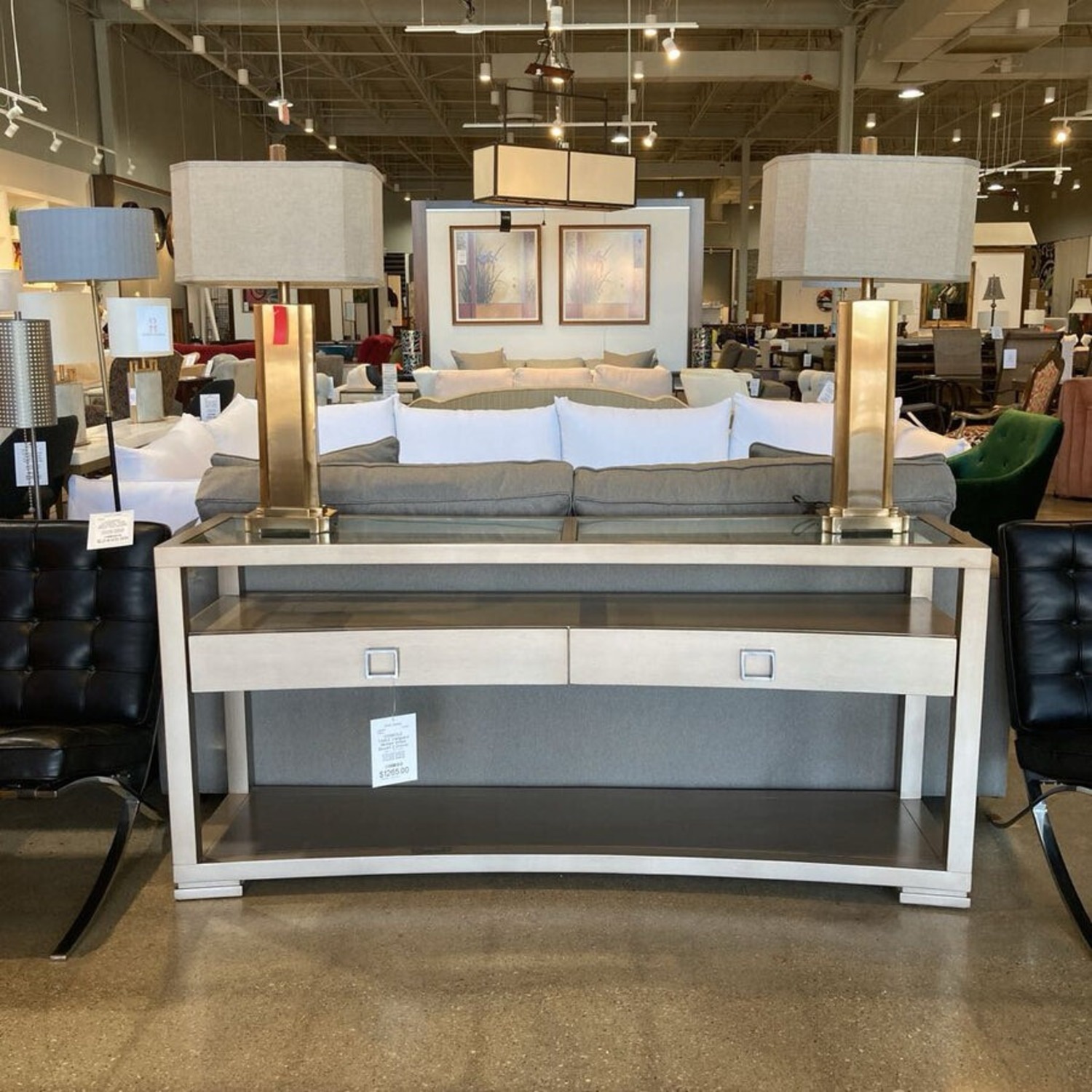 Vanguard Michael Weiss Bowed 2-Drawer Console Table - image-2