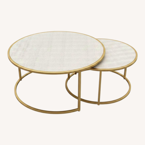 Used Faux Shagreen Round Nesting Coffee Tables for sale on AptDeco
