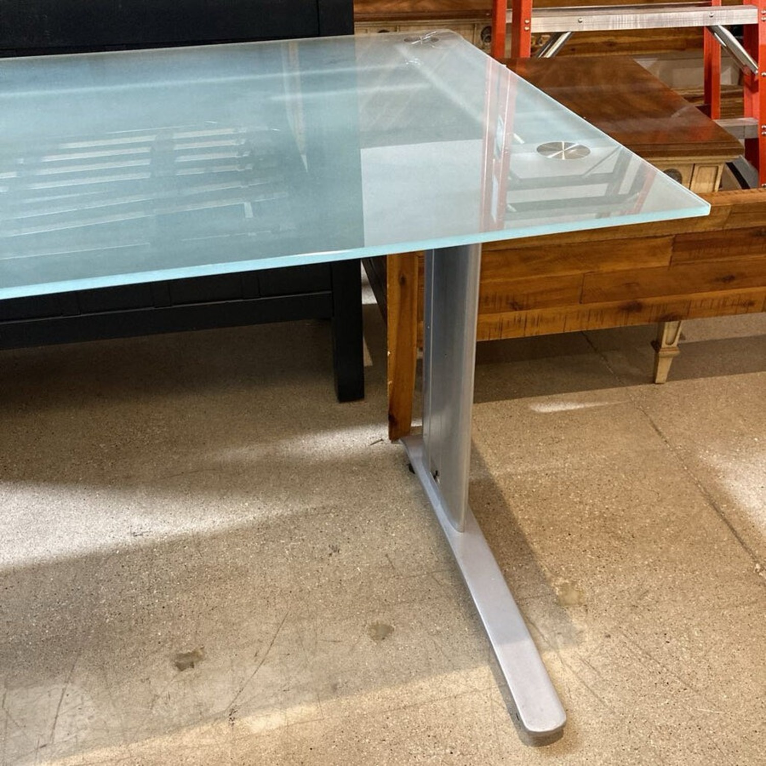 Glass Computer Desk w Drawer - image-5