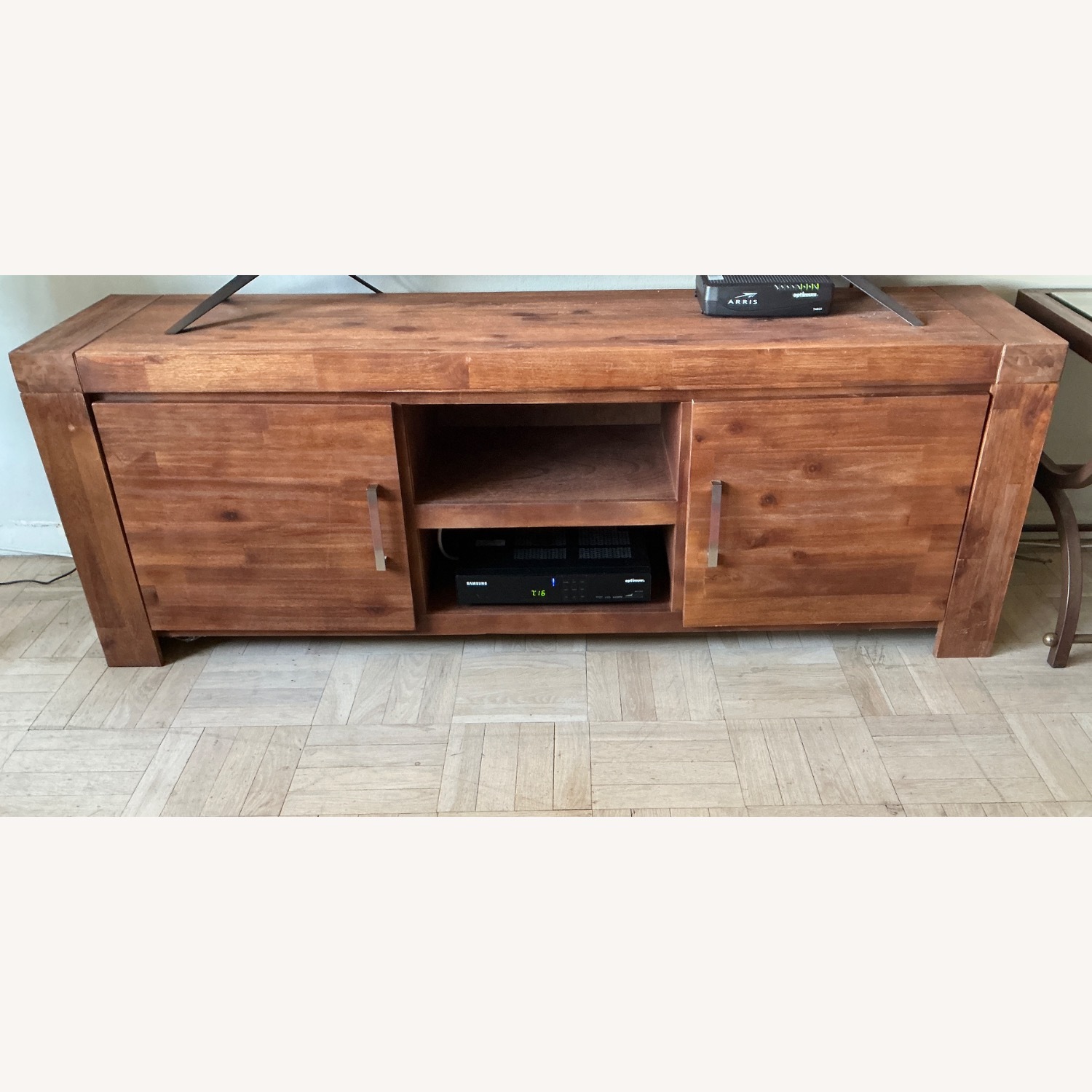 Light Brown Wood Media Storage - image-2