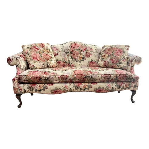 Used Vintage Floral Sofa Carved Claw and Ball Feet for sale on AptDeco