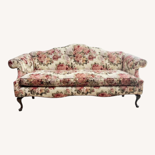Used Vintage Floral Sofa Carved Claw and Ball Feet for sale on AptDeco
