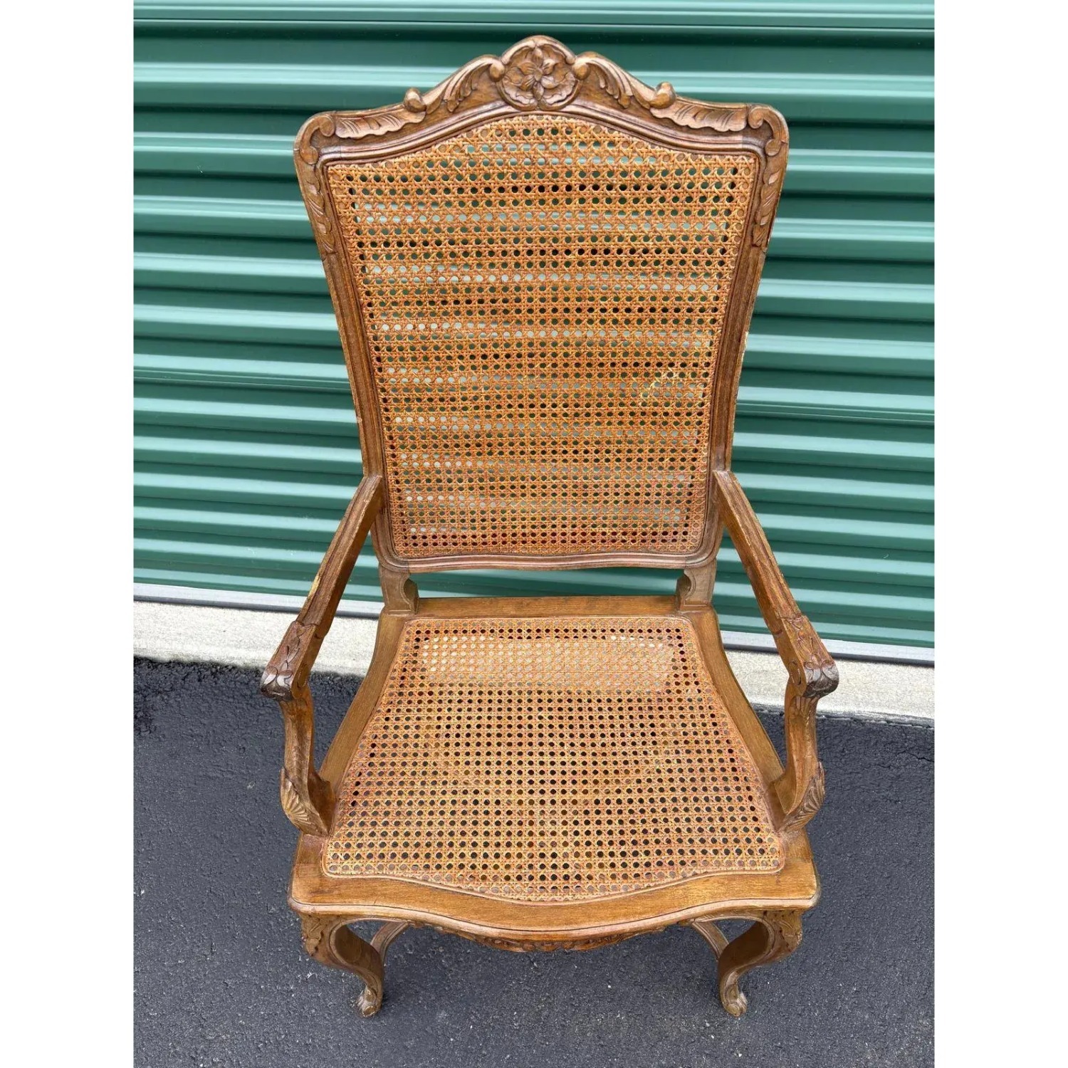 Louis XV Provincial Country Style Cane Armchair - image-7