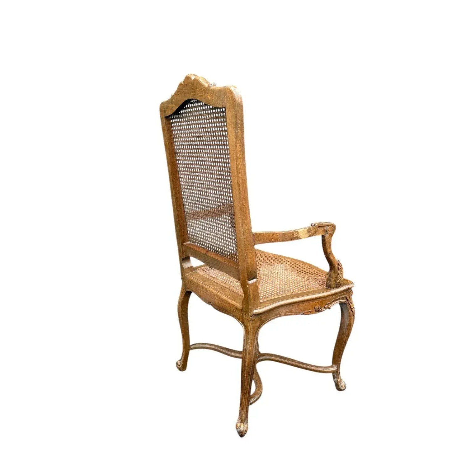 Louis XV Provincial Country Style Cane Armchair - image-3