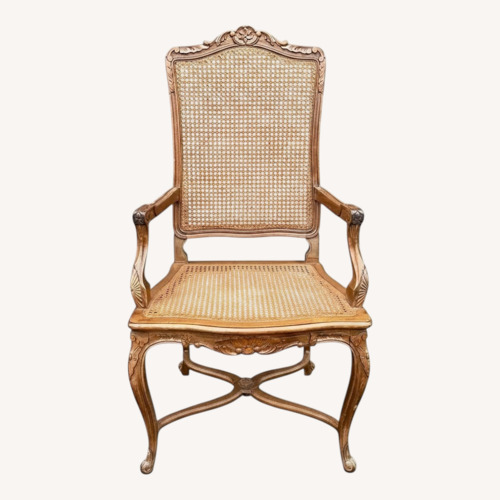 Used Louis XV Provincial Country Style Cane Armchair for sale on AptDeco