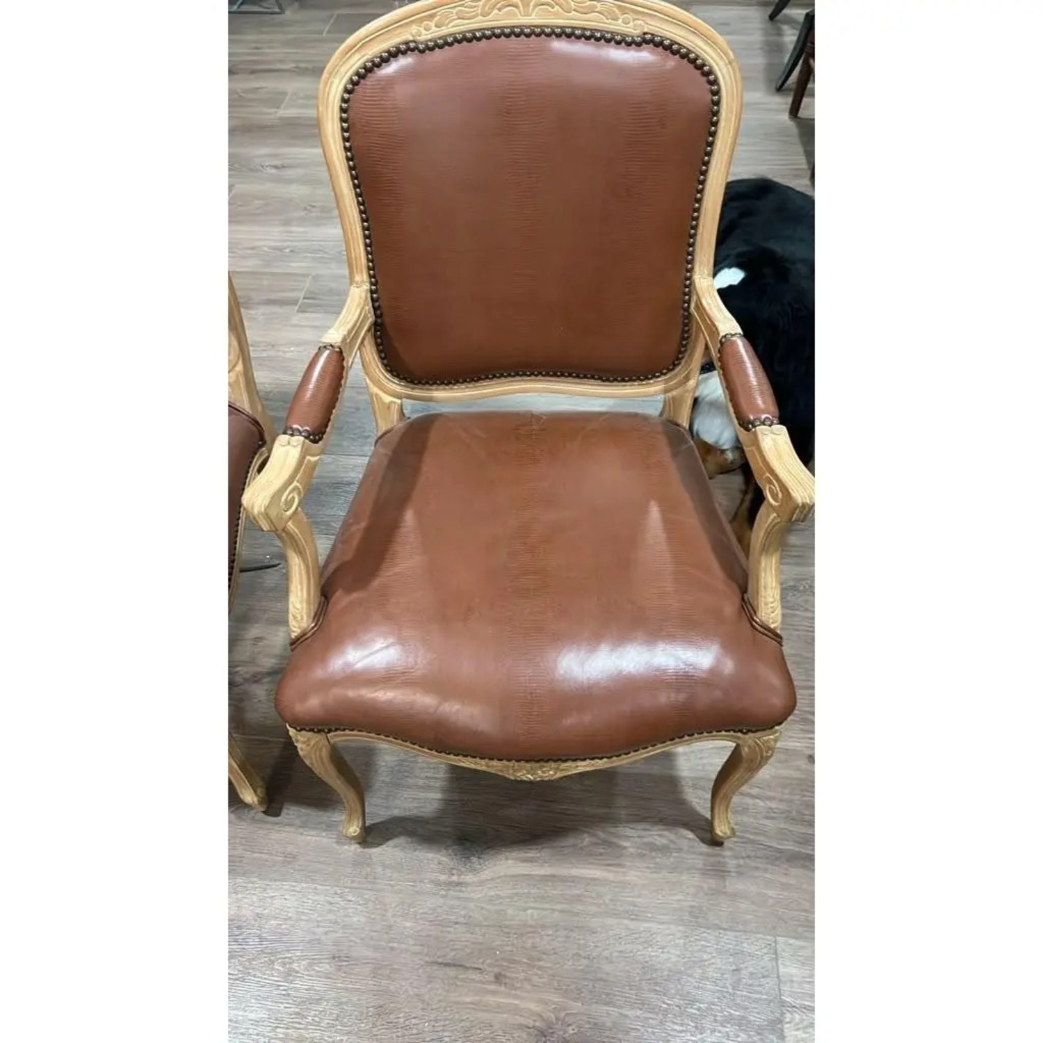 Pair of Vintage Leatherette Armchairs - image-4