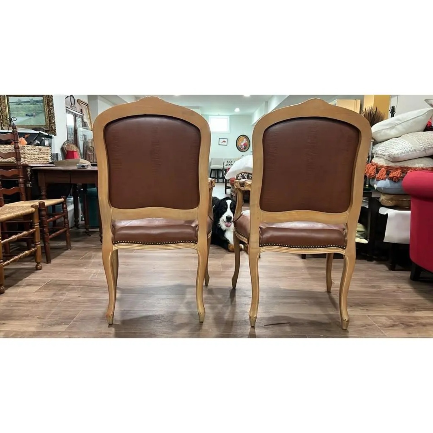 Pair of Vintage Leatherette Armchairs - image-3