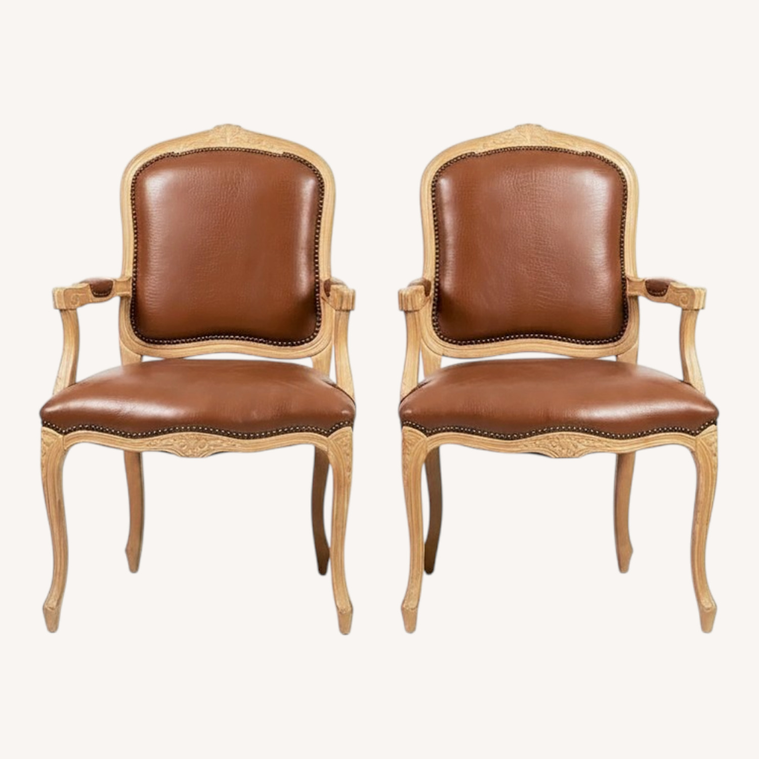 Pair of Vintage Leatherette Armchairs - image-0