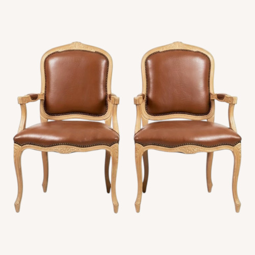 Used Pair of Vintage Leatherette Armchairs for sale on AptDeco