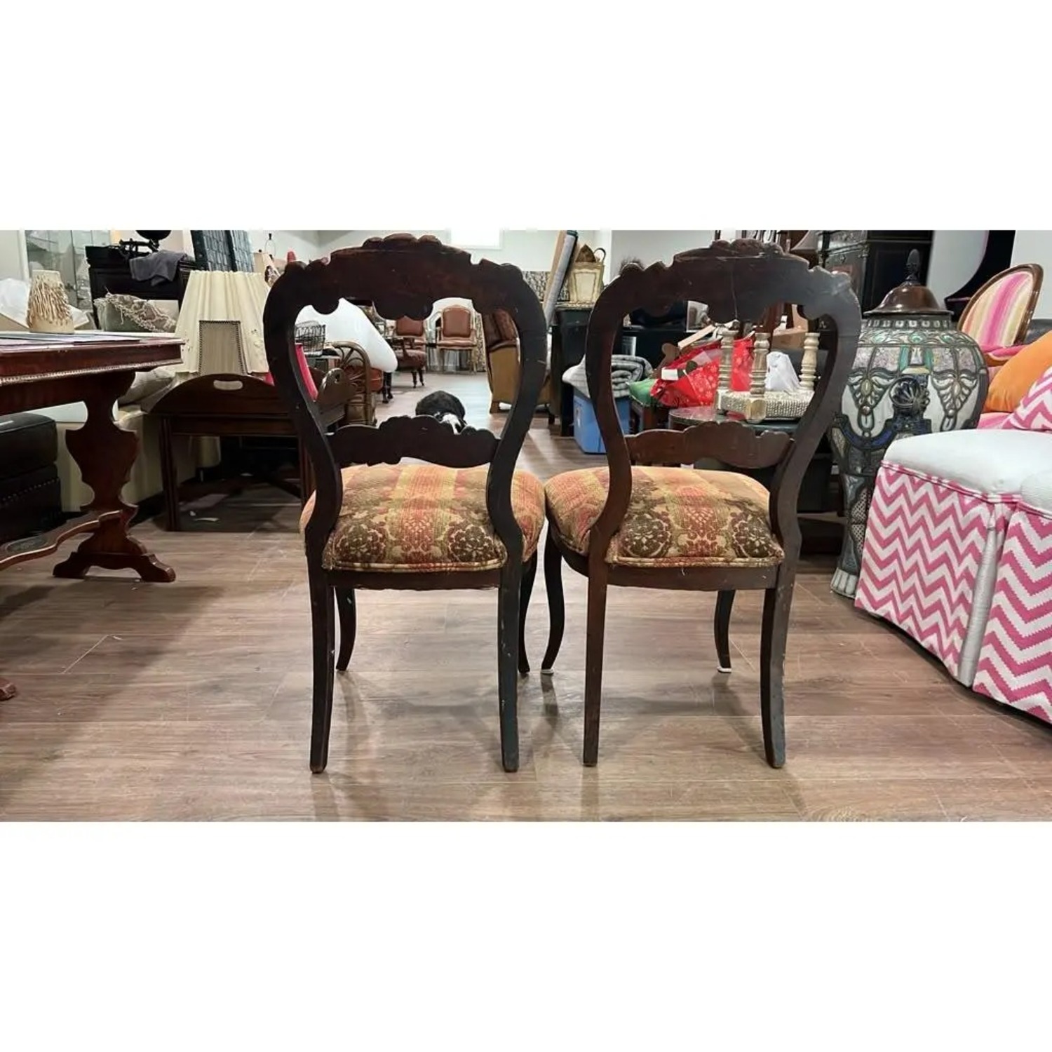 Carved Victorian Side Chairs (Set of 2) - image-3