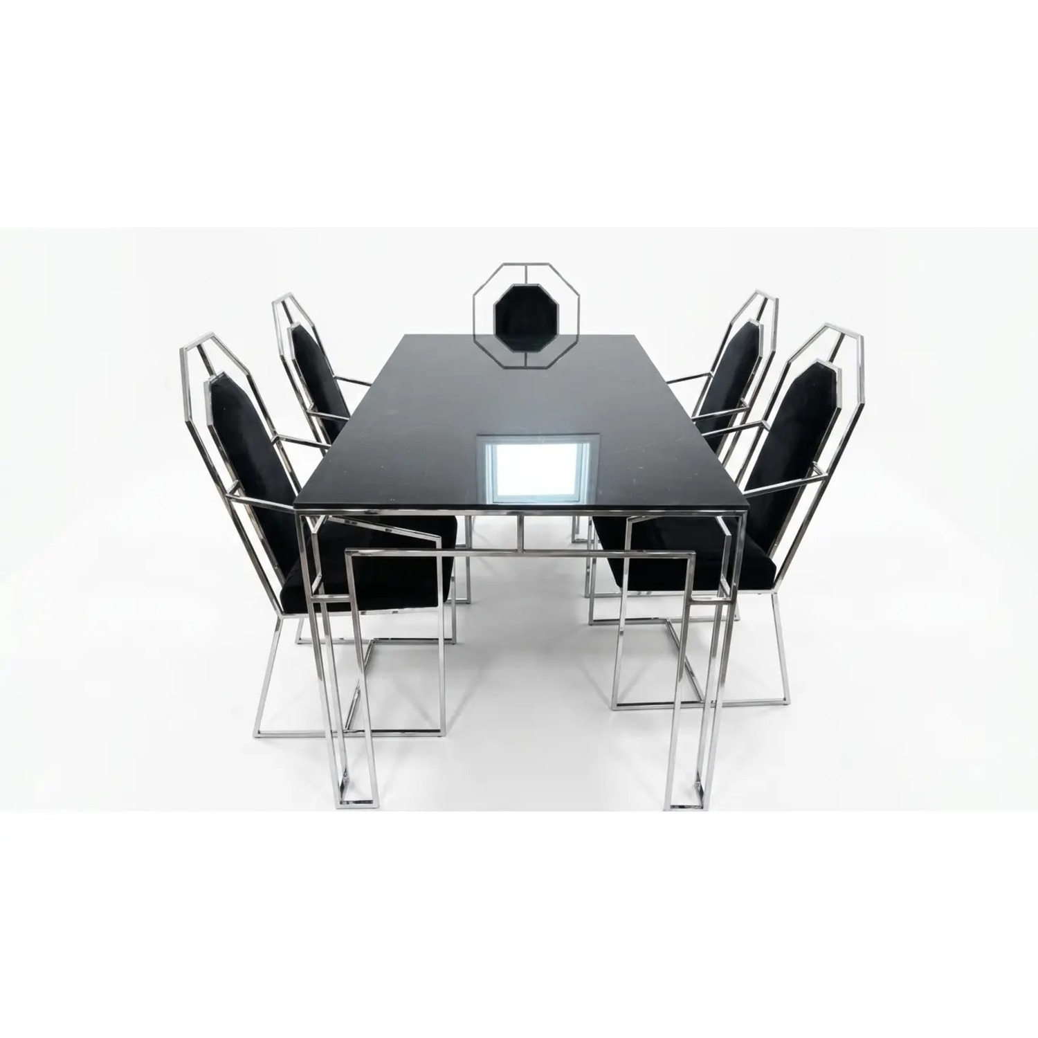 Mid-Century Chrome Dining Set (5 Pcs) - image-1