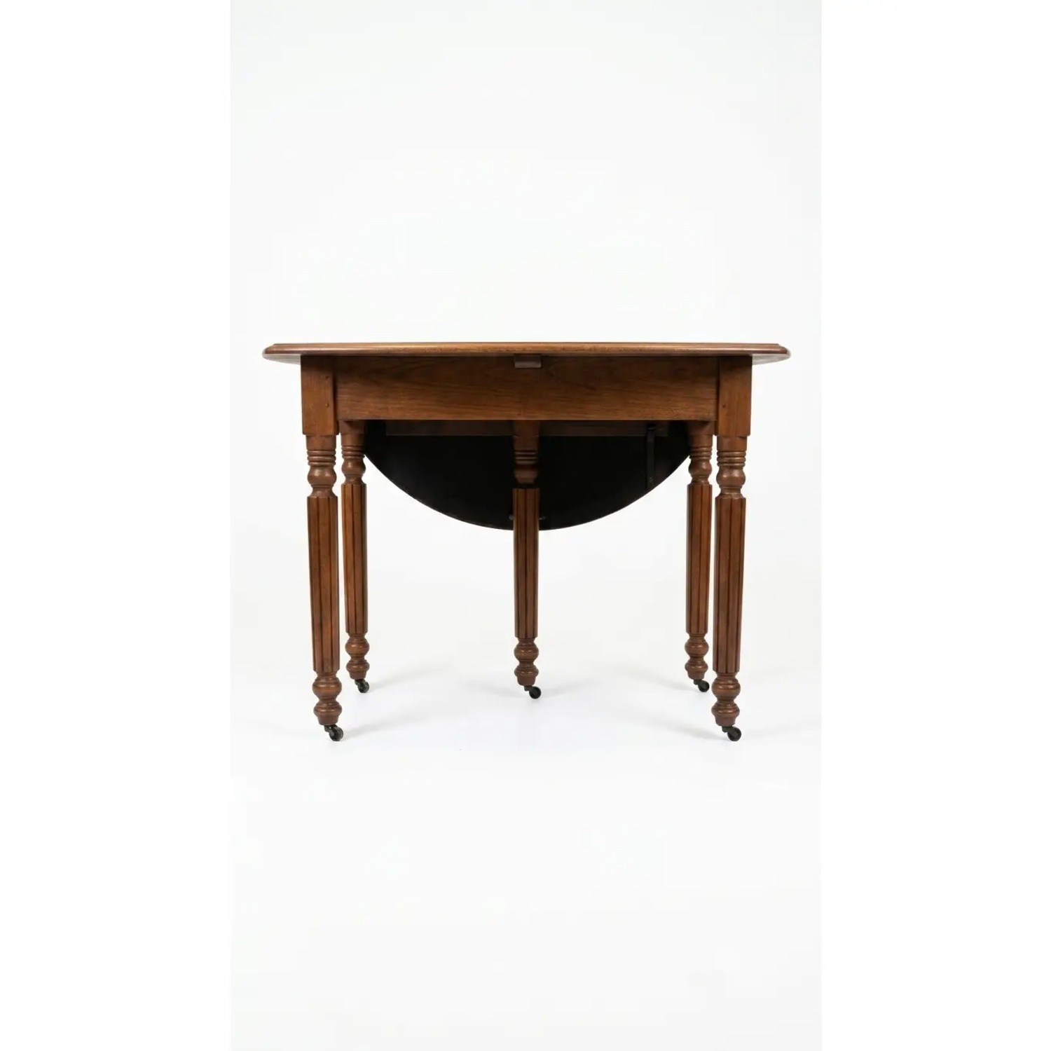 Antique Oak Drop-Leaf Dining Table - image-1