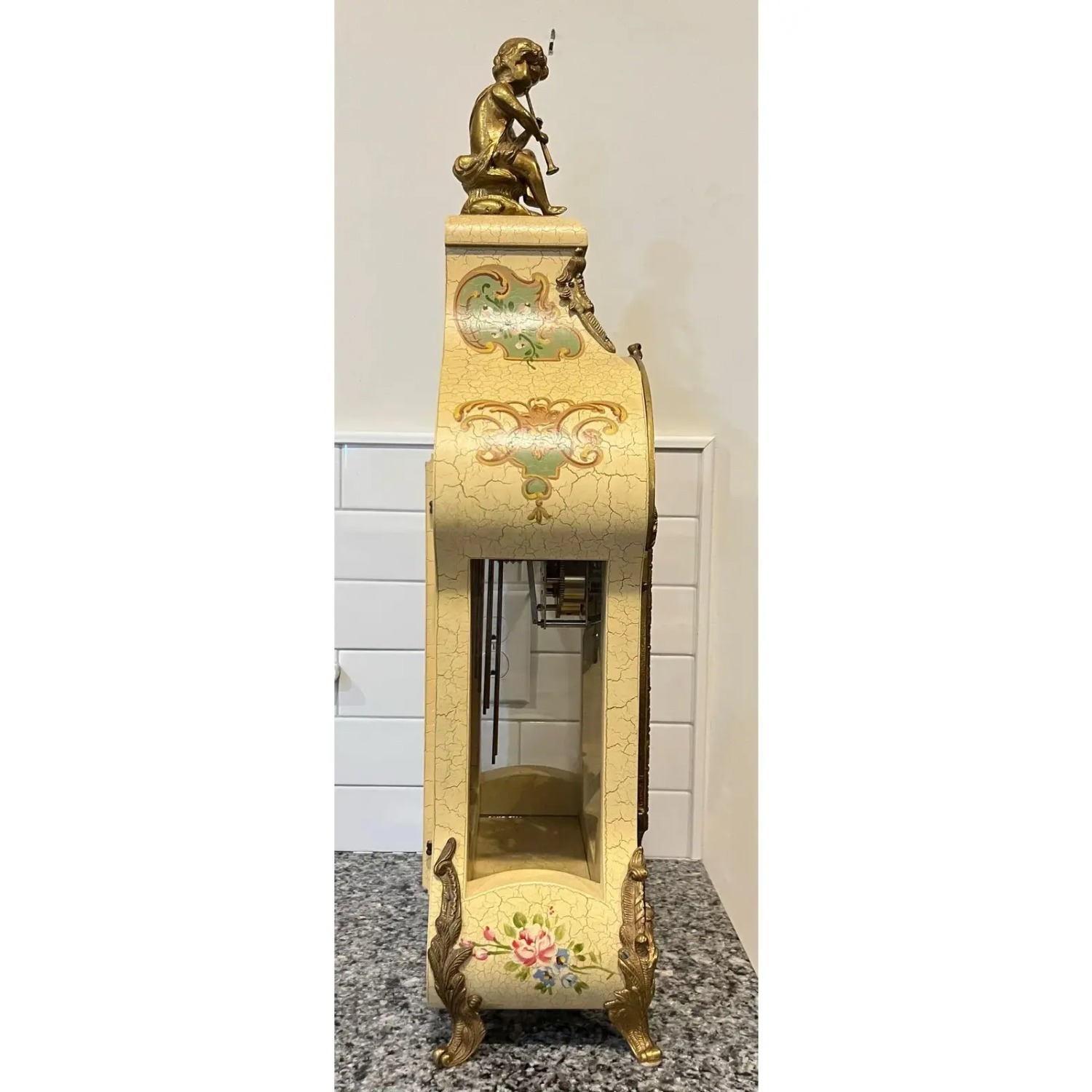 Vintage Tiffany Mantle Shelf Clock Franz Hermle - image-6