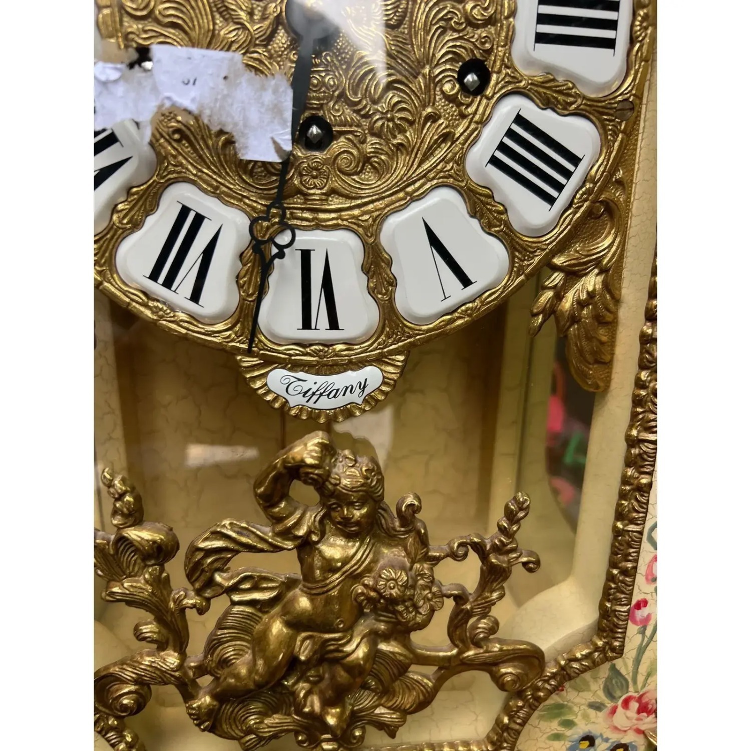 Vintage Tiffany Mantle Shelf Clock Franz Hermle - image-3