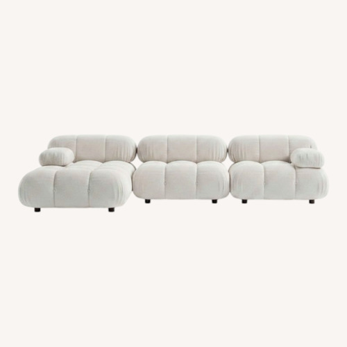 Used Rove Concepts Bella White Boucle 3+ Piece Sectional for sale on AptDeco