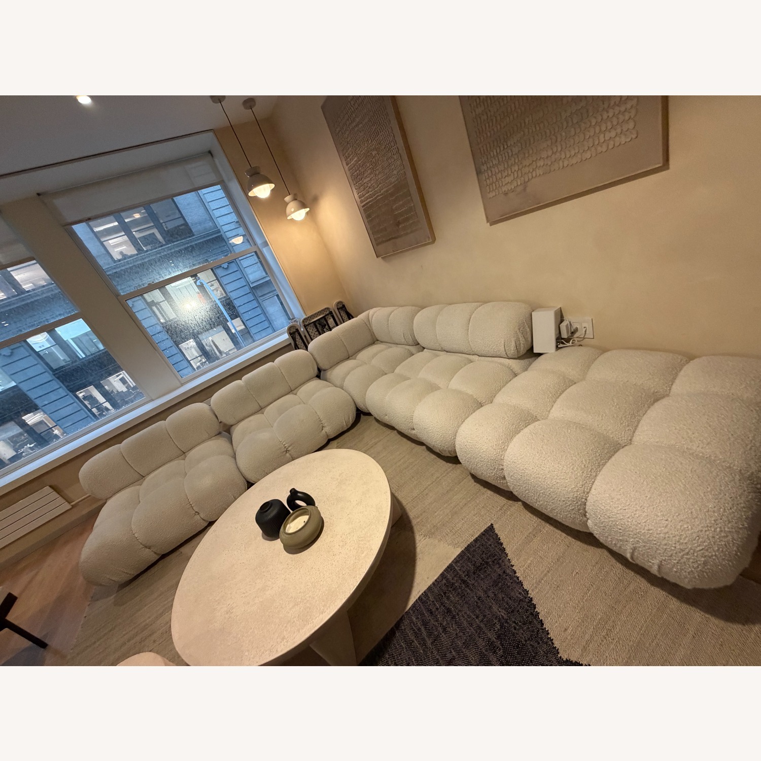 Rove Concepts Bella White Boucle 3+ Piece Sectional - image-1