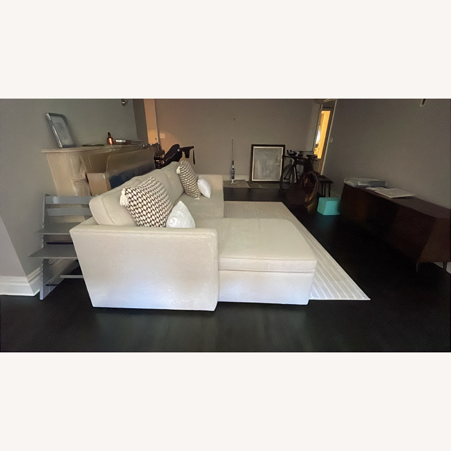 West Elm Harris Light Brown Fabric 2 Piece Sectional - image-2