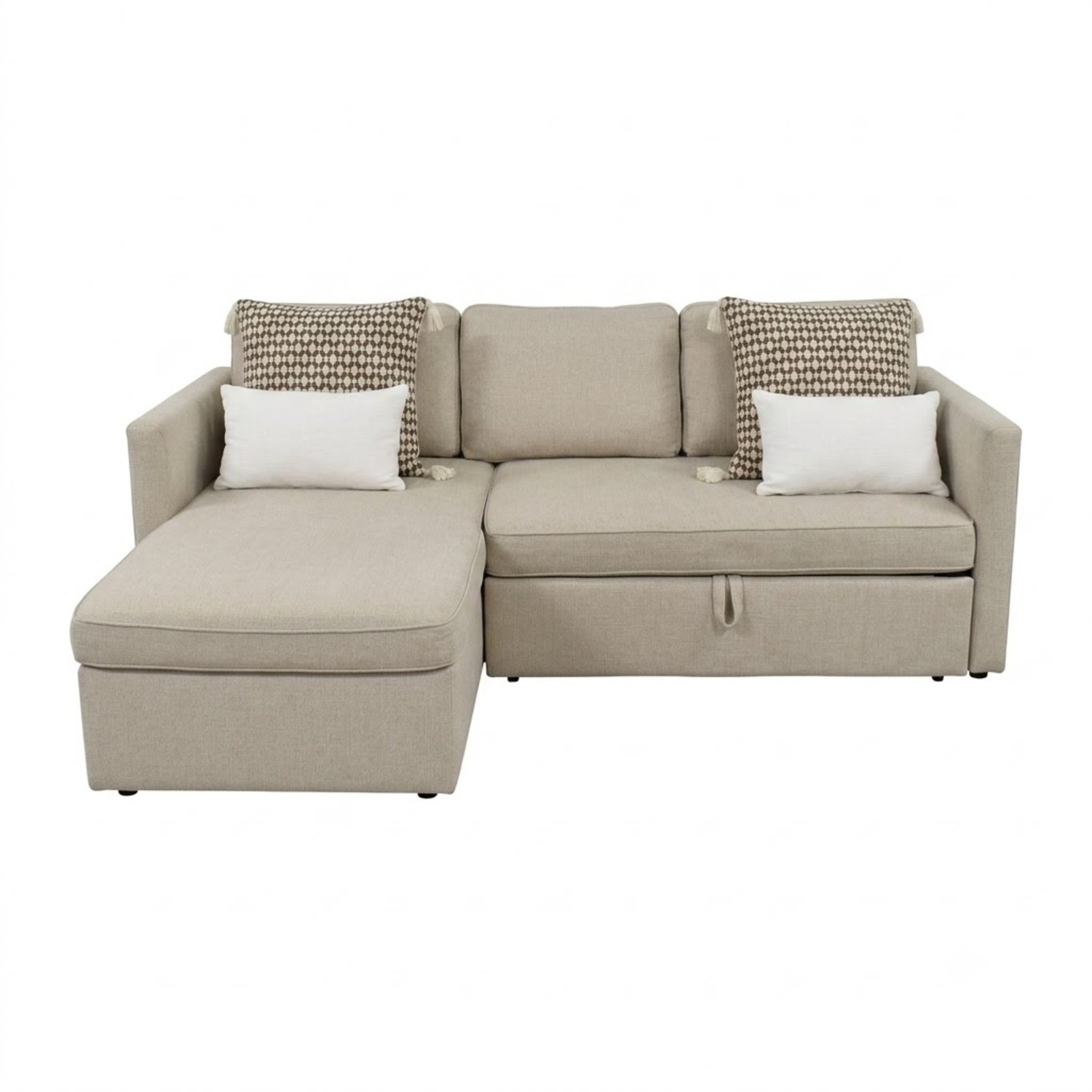 West Elm Harris Light Brown Fabric 2 Piece Sectional - image-4