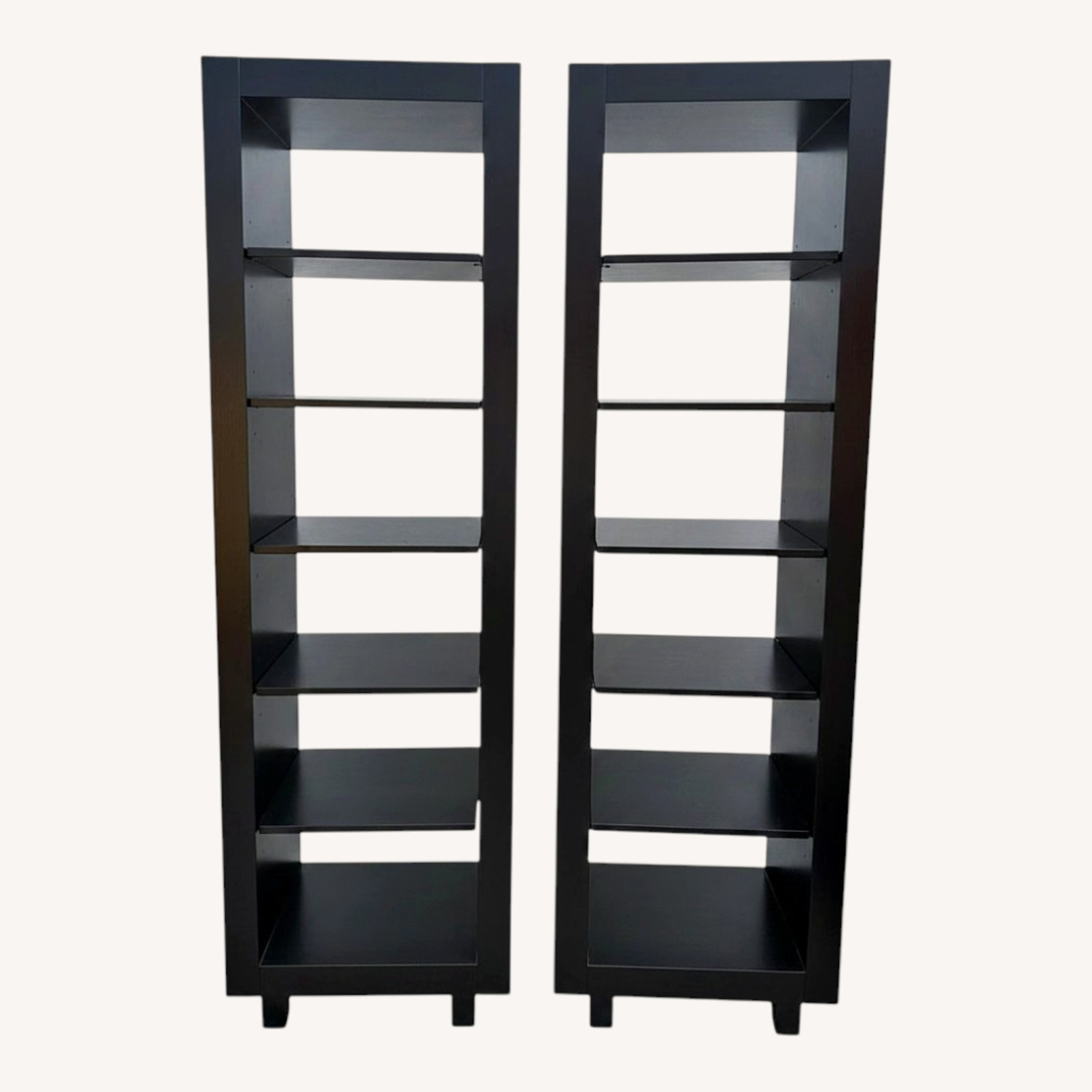 Set of 2 Black Ebonized Bookcases - image-0
