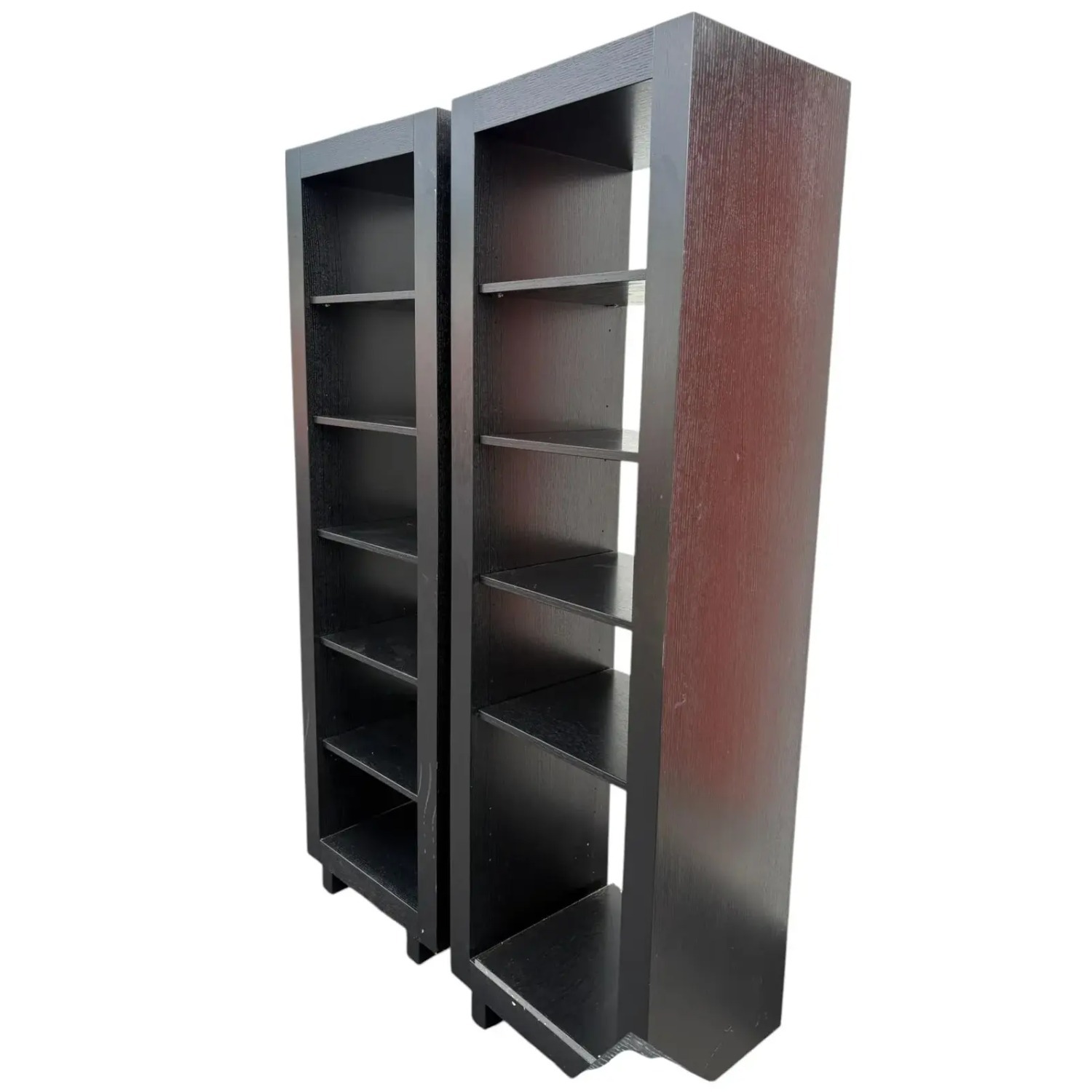Set of 2 Black Ebonized Bookcases - image-4