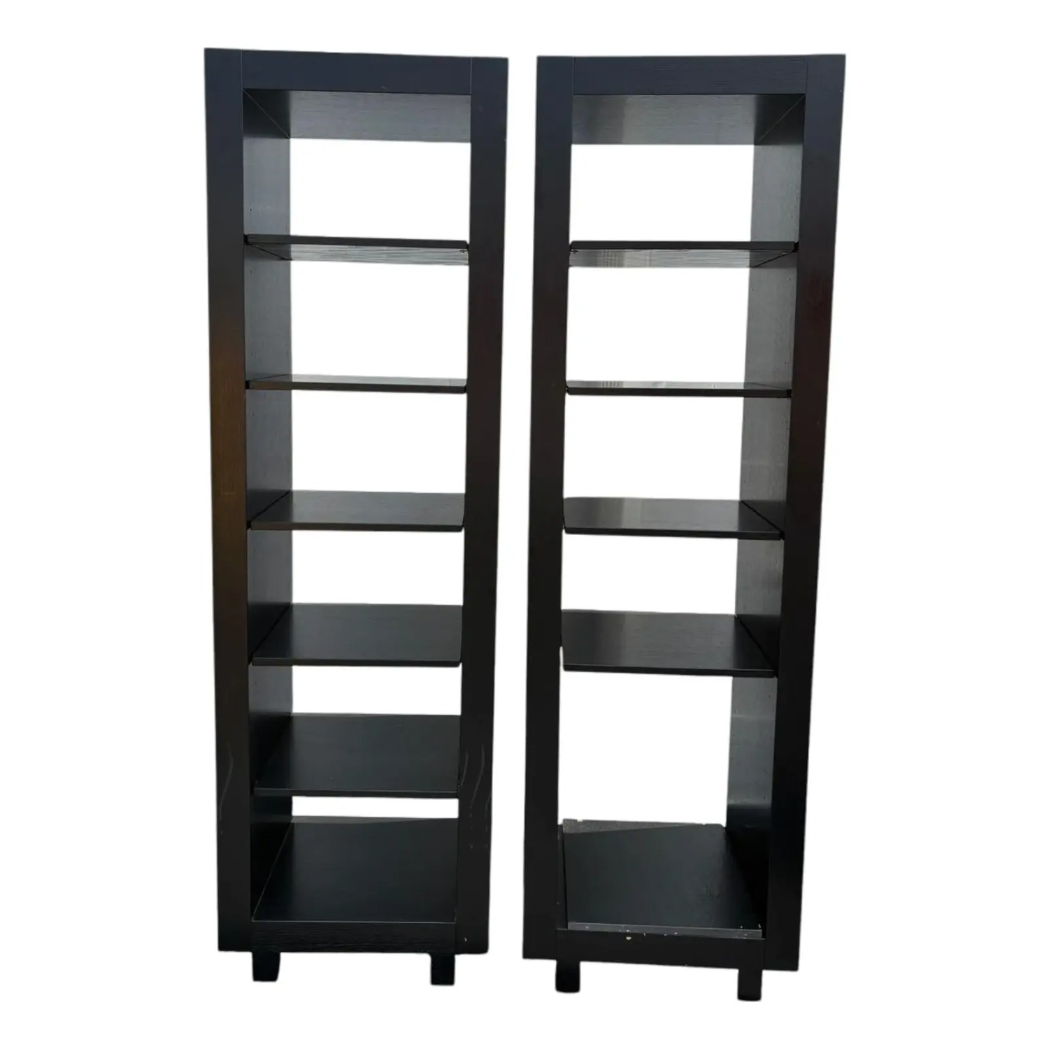 Set of 2 Black Ebonized Bookcases - image-1