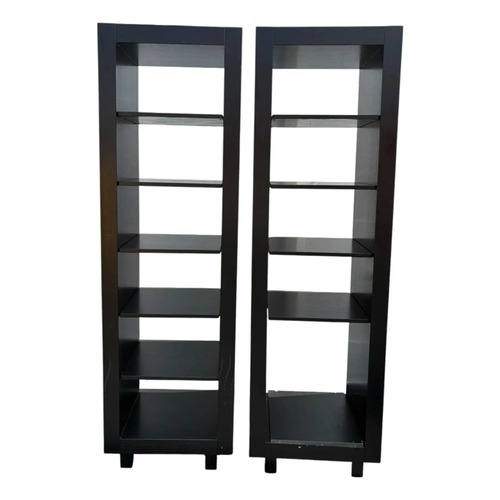 Used Set of 2 Black Ebonized Bookcases for sale on AptDeco