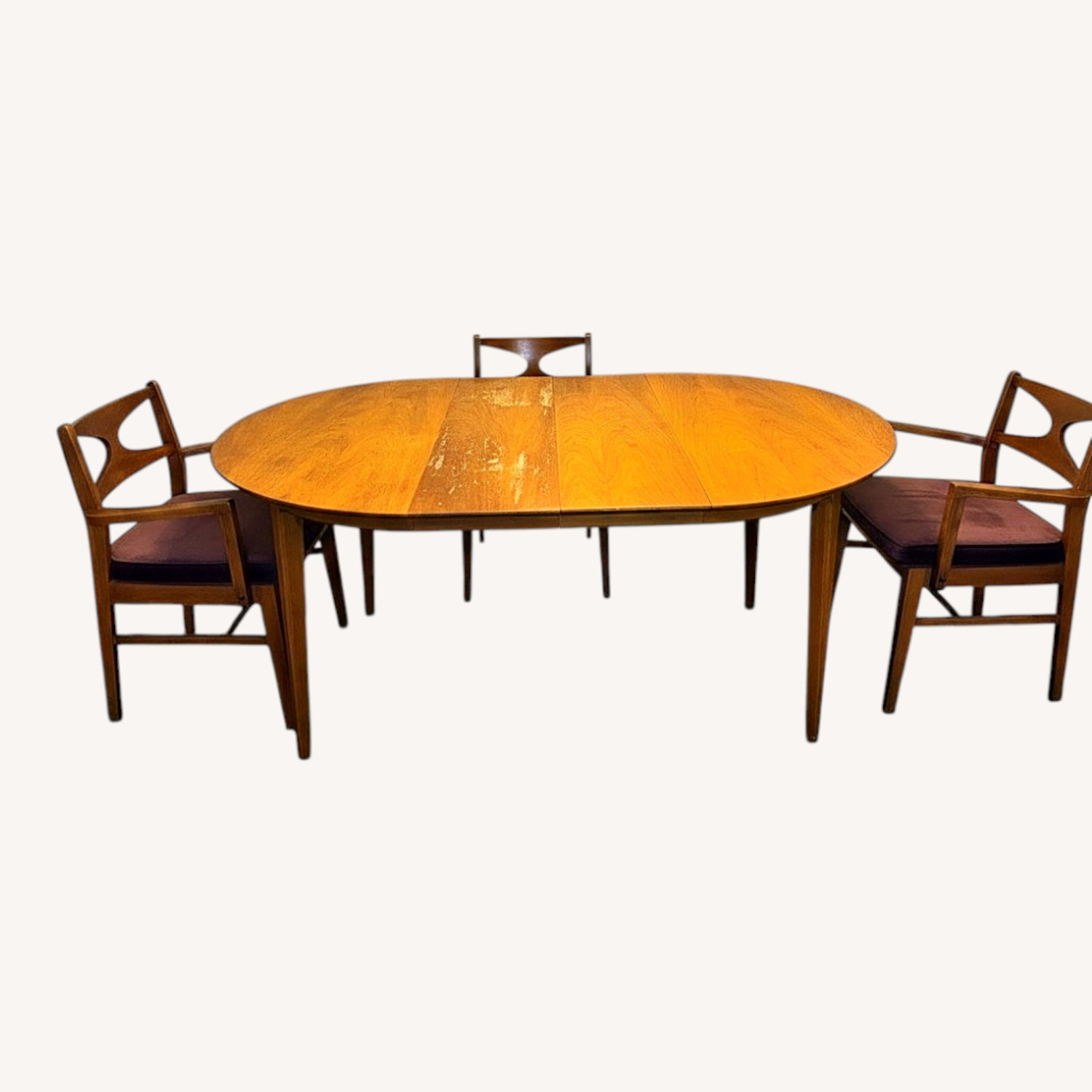 Mid-Century Vintage Natural Wood Dining Set - image-0