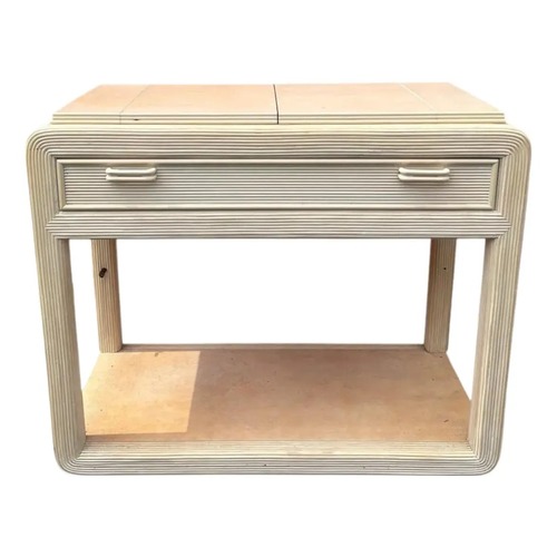 Used 1970s Reeded Blonde Wood Console Table for sale on AptDeco