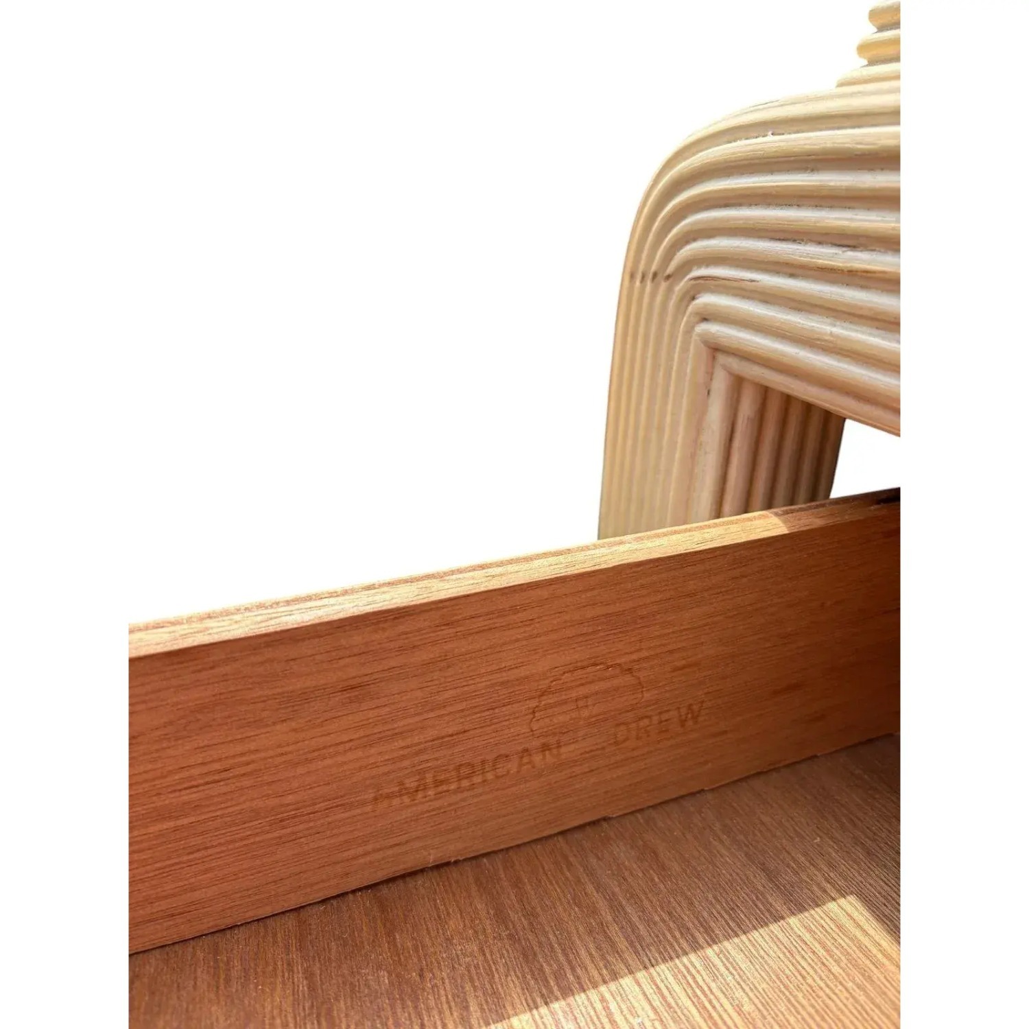 1970s Reeded Blonde Wood Console Table - image-4