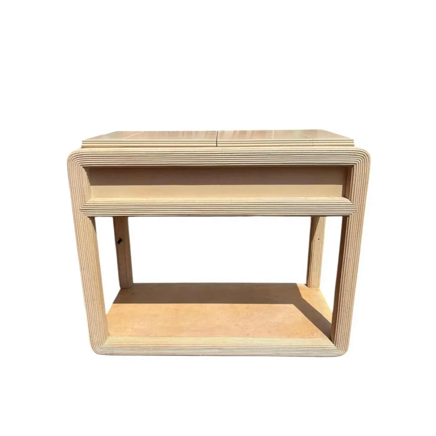 1970s Reeded Blonde Wood Console Table - image-6