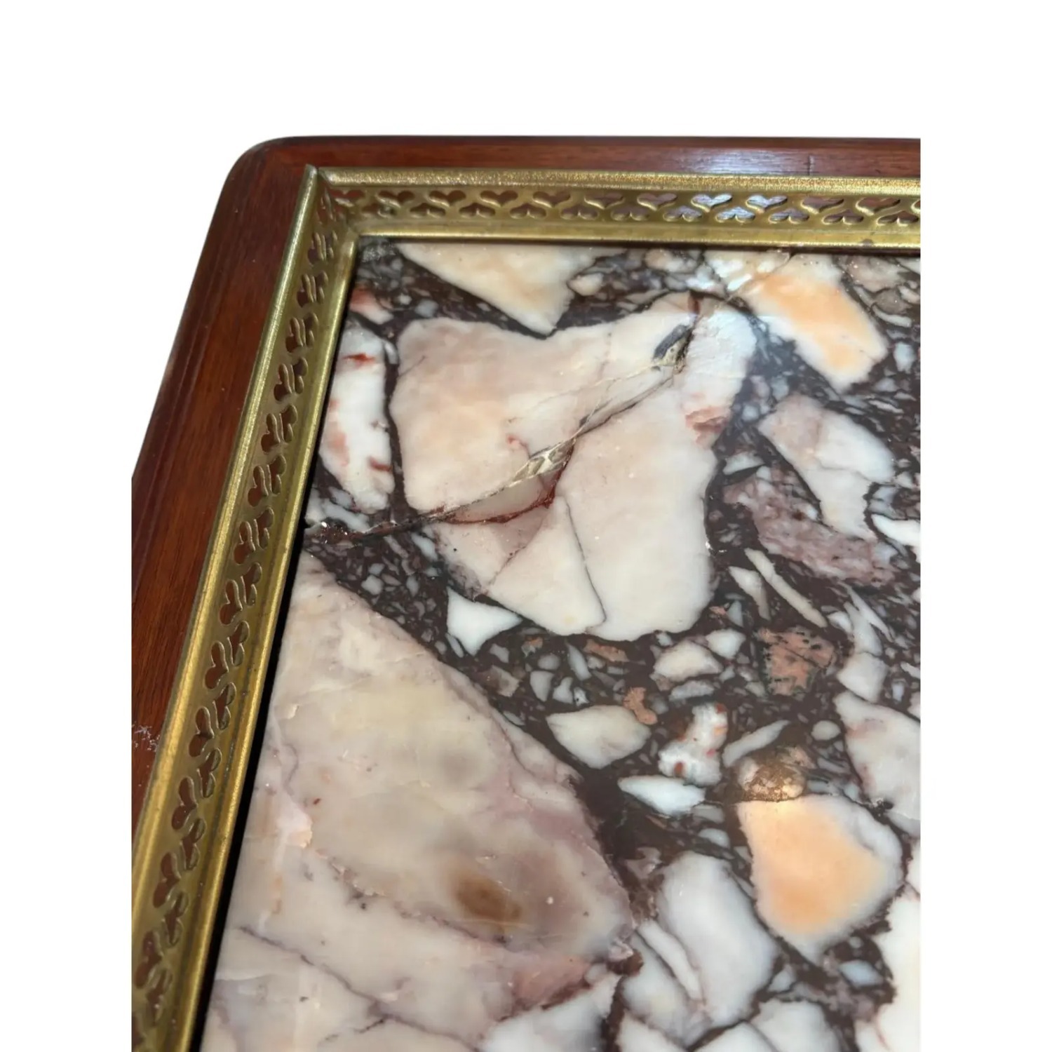 Antique French Mahogany Marble Occasional Table  - image-5