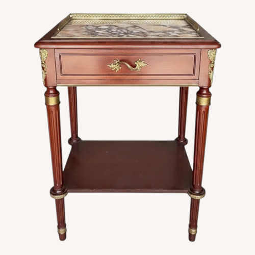 Used Antique French Mahogany Marble Occasional Table for sale on AptDeco