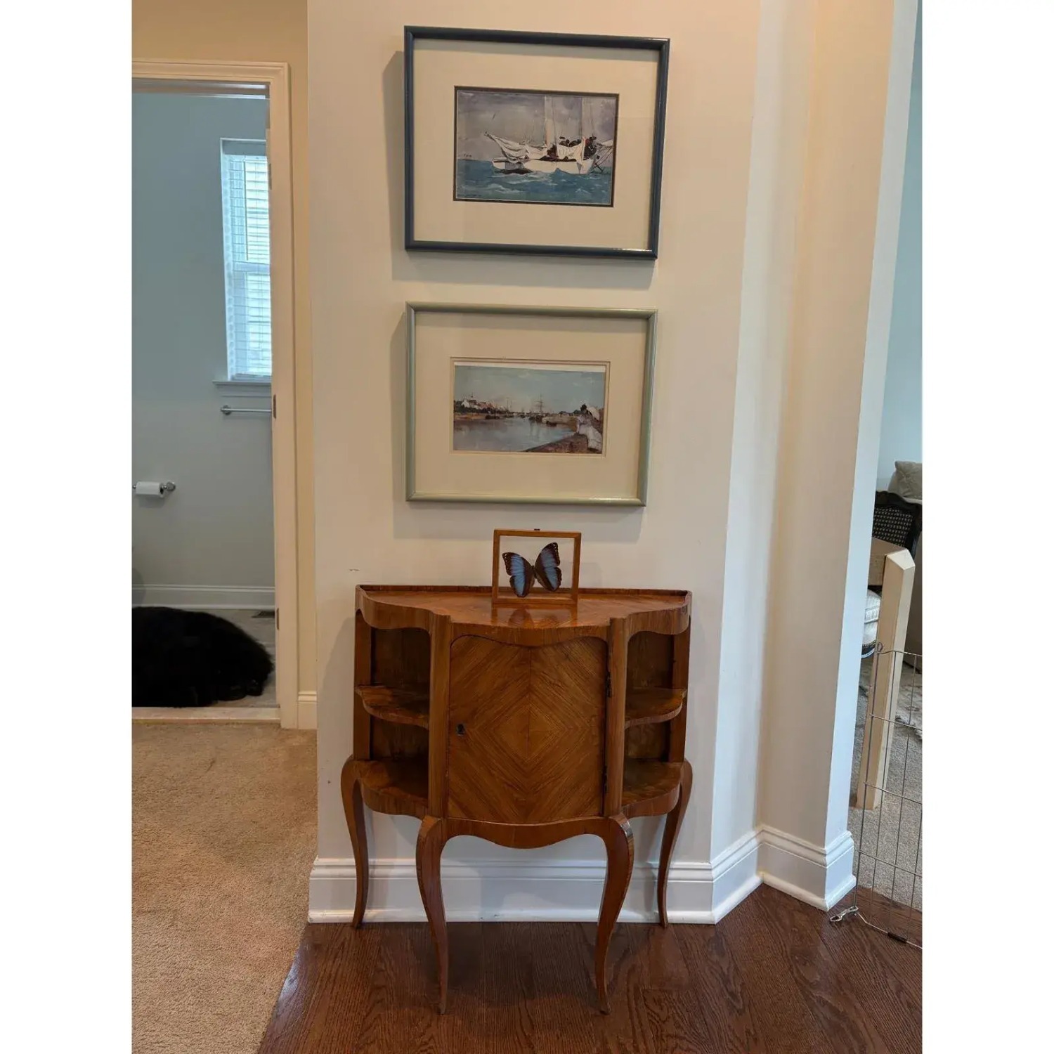 1970s French Inlaid Curved Cabinet - image-6
