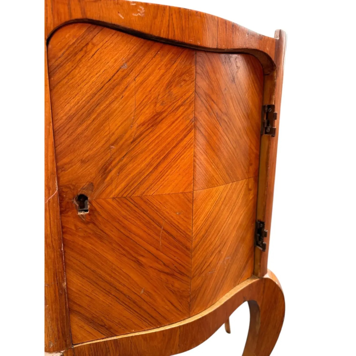 1970s French Inlaid Curved Cabinet - image-5