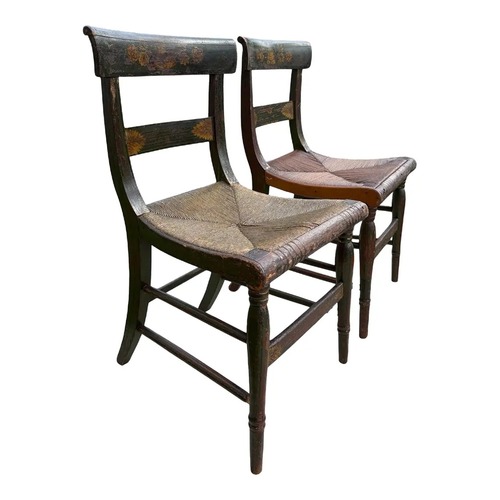 Used Pair of Antique Hitchcock-Style Rush Bottom Chairs for sale on AptDeco