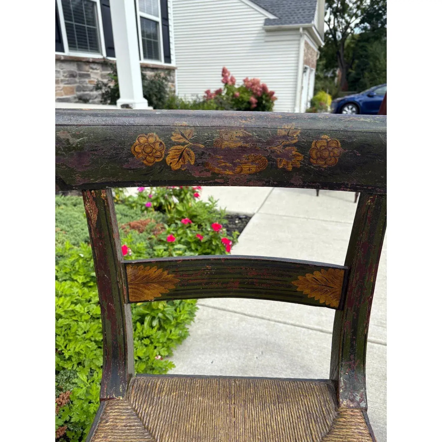 Pair of Antique Hitchcock-Style Rush Bottom Chairs - image-6